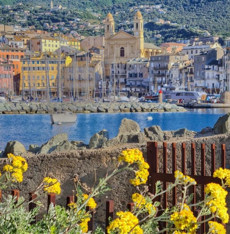 Près du Vieux port Studio terrasse vue dégagée église de Saint Jean Bastia  Esterno foto